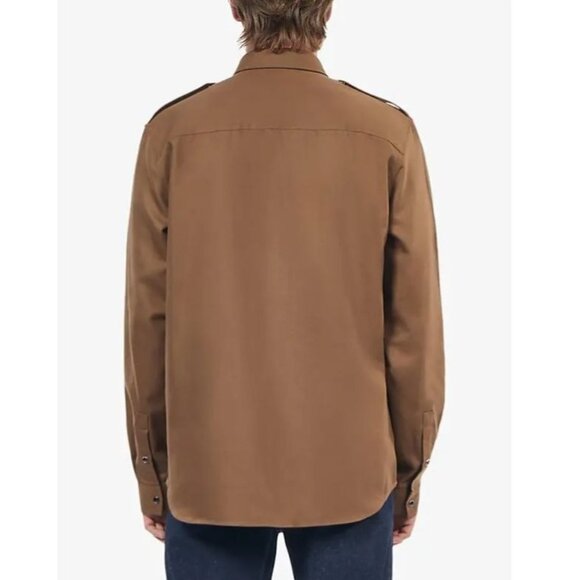 The Kooples Mens Brown Shirt With Shoulder Tabs & Patch Pockets - Picture 2 of 8